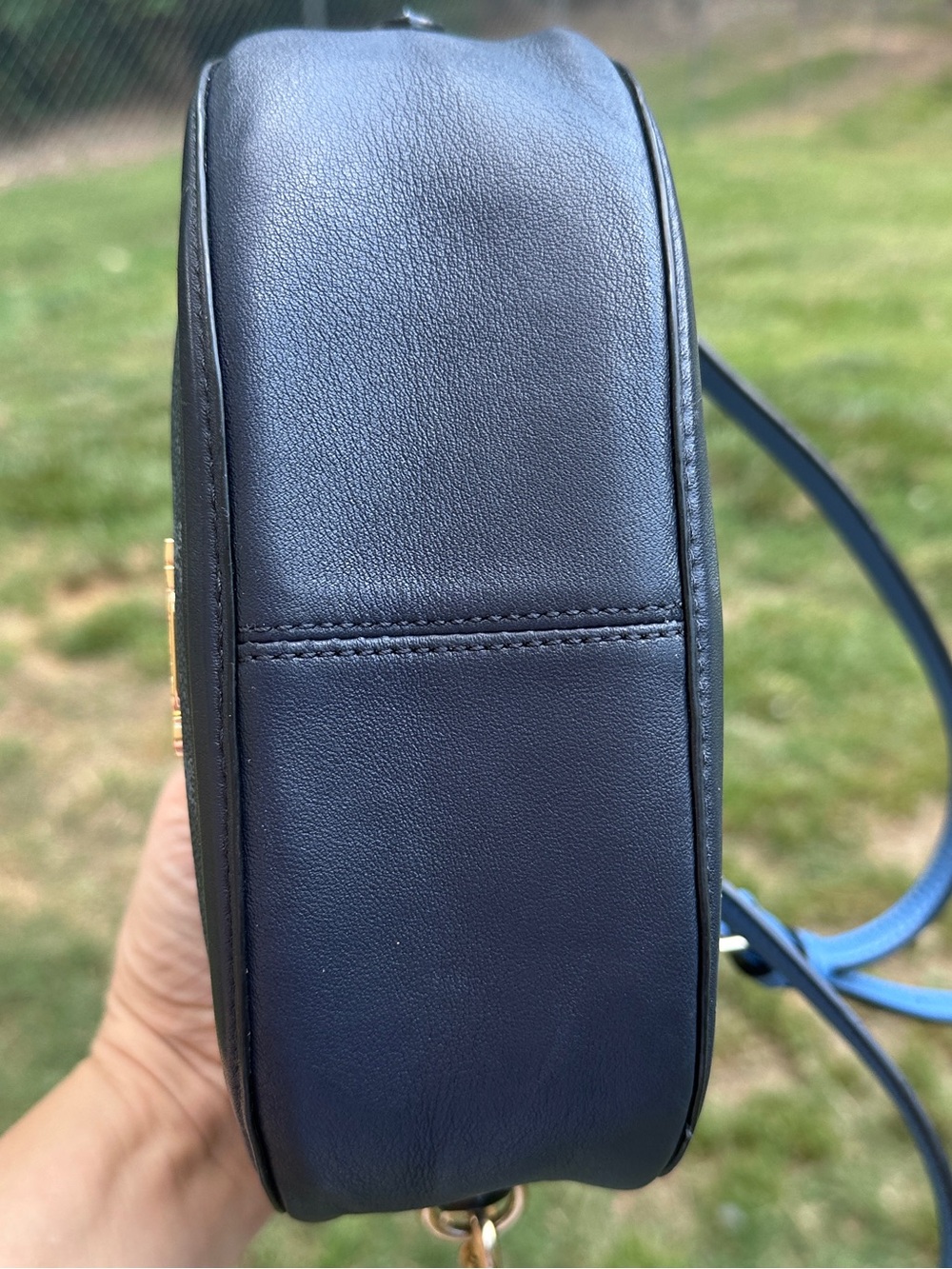 Coach Horse & Carriage Print Oval Camera Crossbody Bag Blue C4057 2021 - Picture 8 of 15
